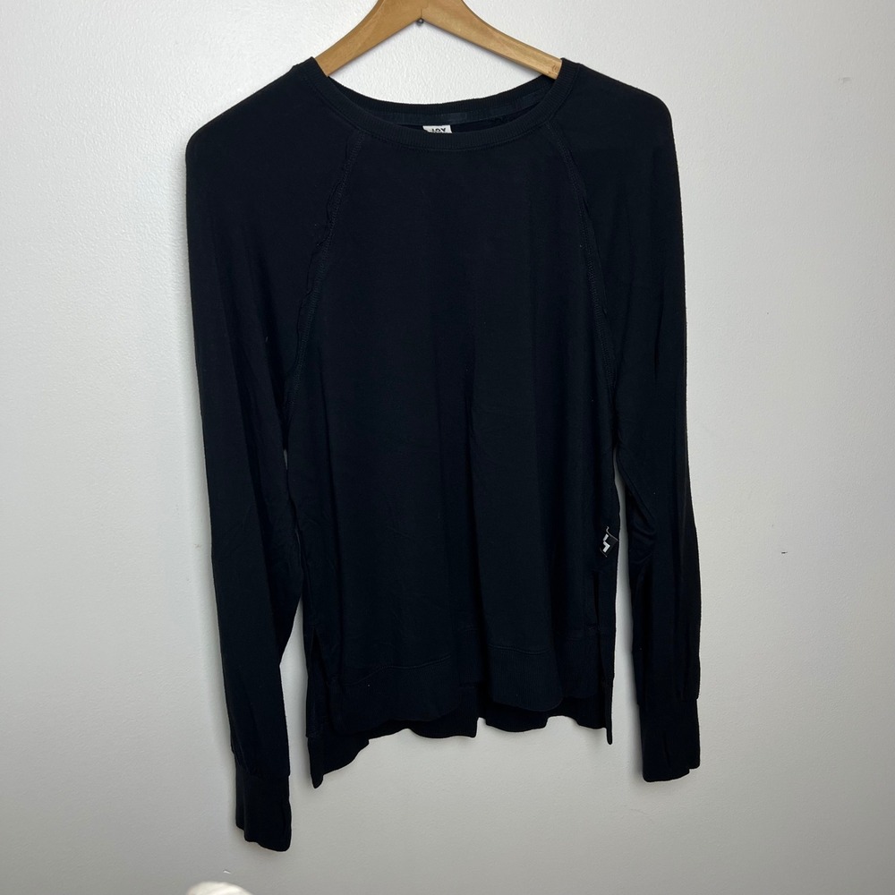 JOYLAB Women's Black Crewneck Light Sweatshirt Longsleeve Style Small Thumbholes